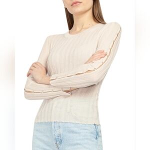Jonathan Simkhai Ribbed Sweater With Cutout Detail Size S
